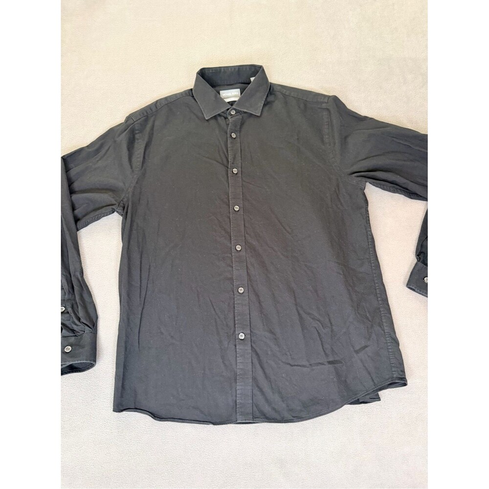 Michael Kors Men's Slim Fit/Stretch Black Button-Down Shirt/Long Sleeve 17 34/35